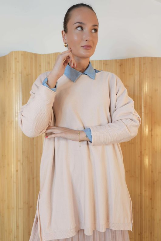 Winnie Ribby Stretch Longline Fine Knit Rose /6 **